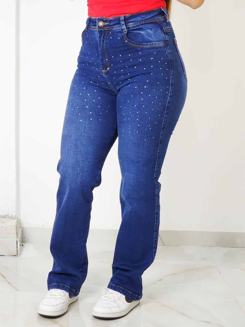 Jean Palazzo Elástico Azul Clásico