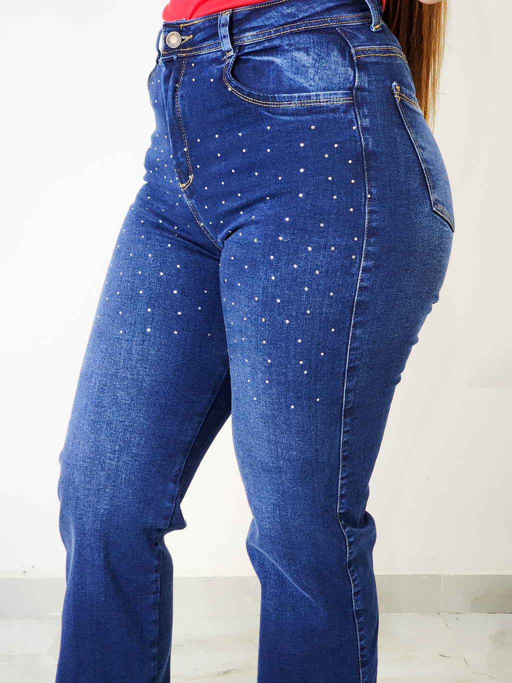 Jean Palazzo Elástico Azul Clásico