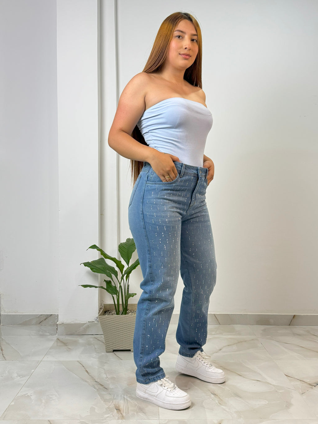 Jean Mom Fit "Lluvia de Estrellas"