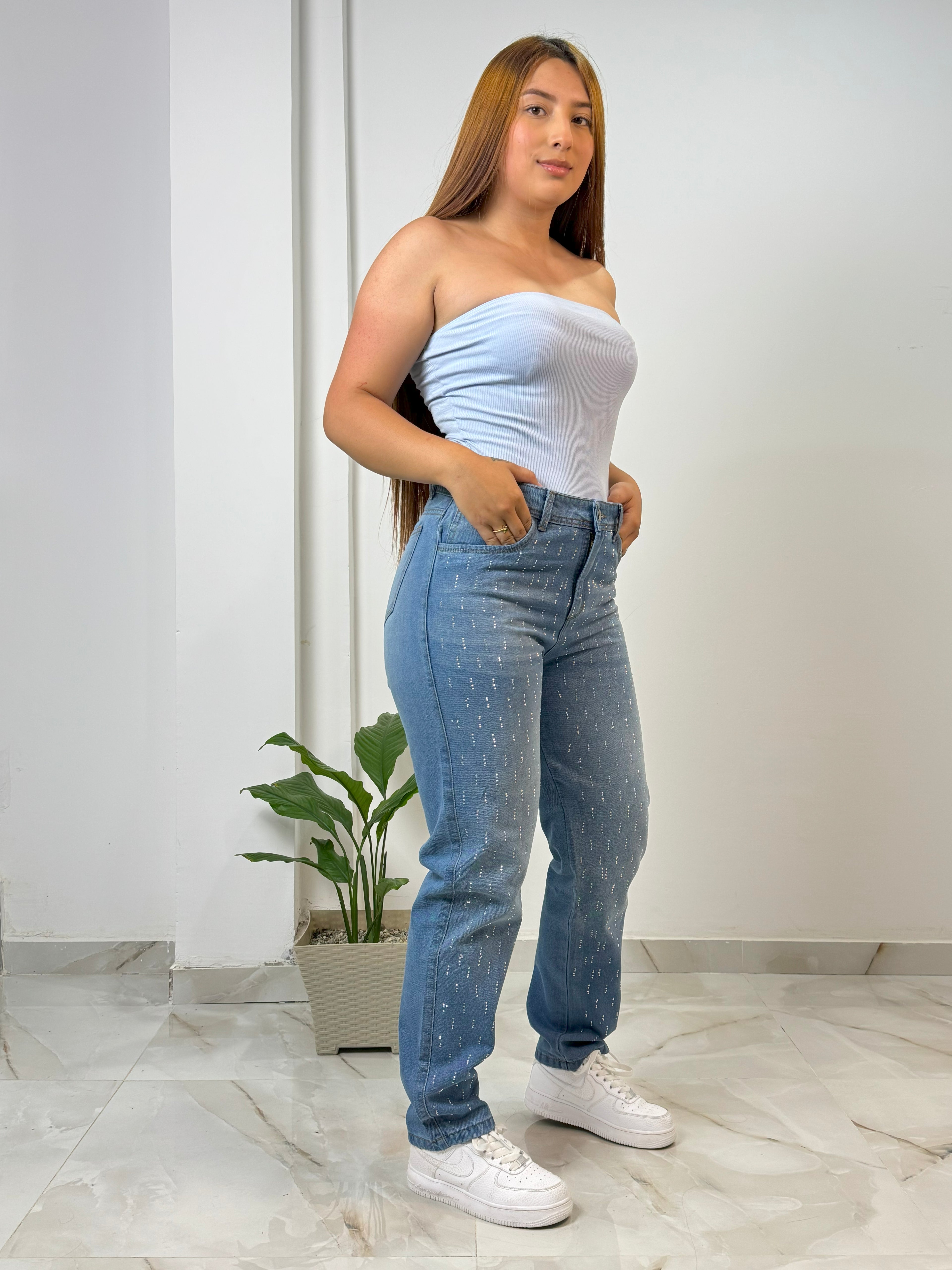 Jean Mom Fit "Lluvia de Estrellas"