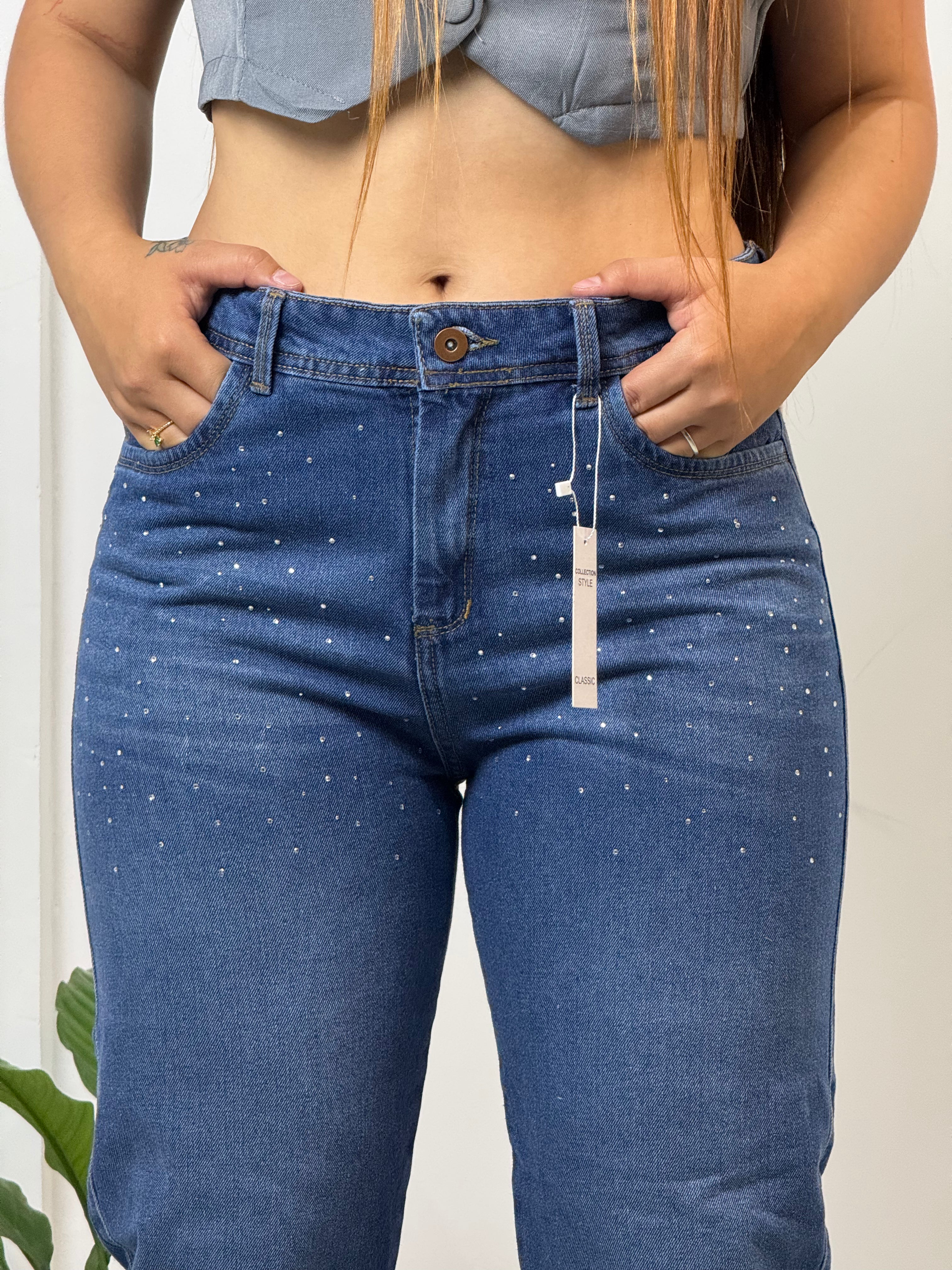 Jean Mom Fit Azul Oscuro