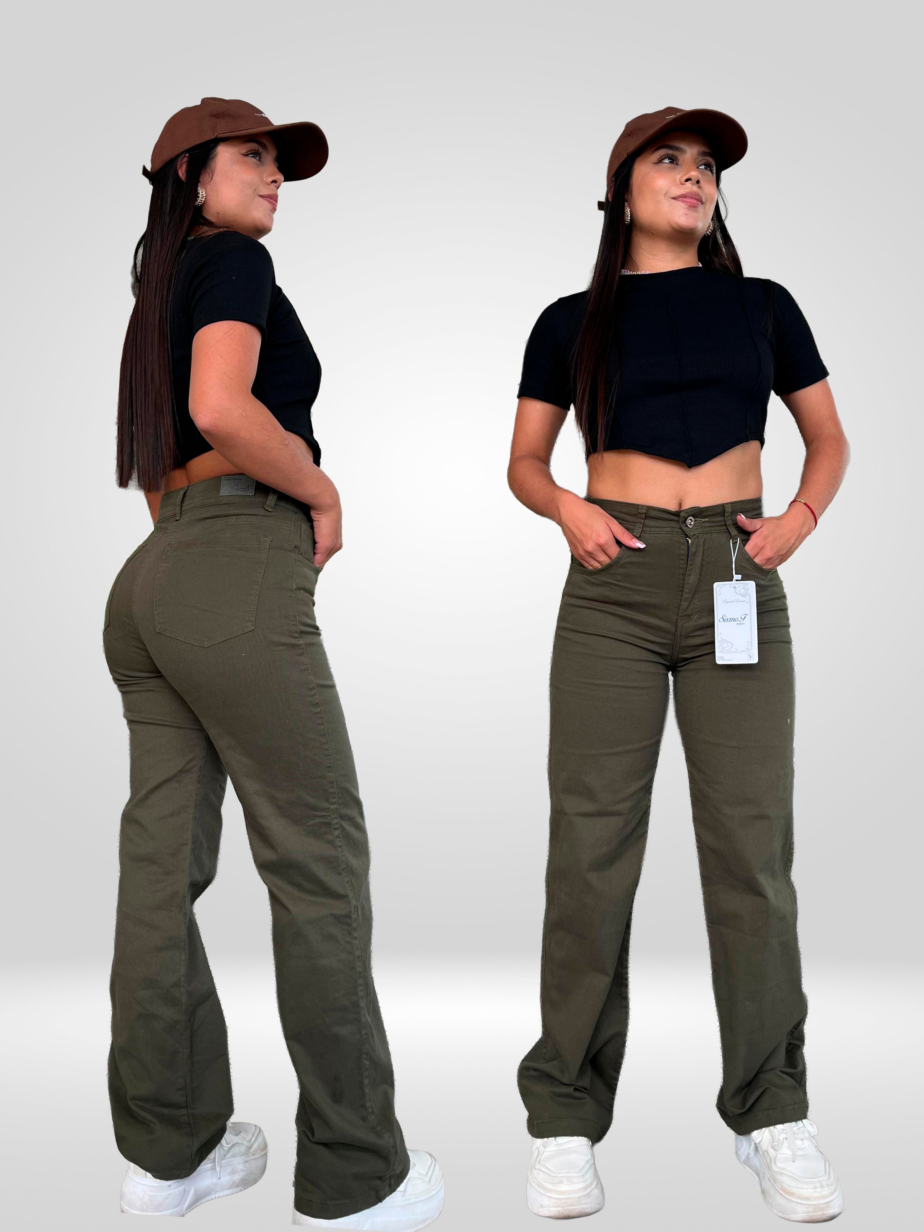 Jean Palazzo Dril Verde Oliva