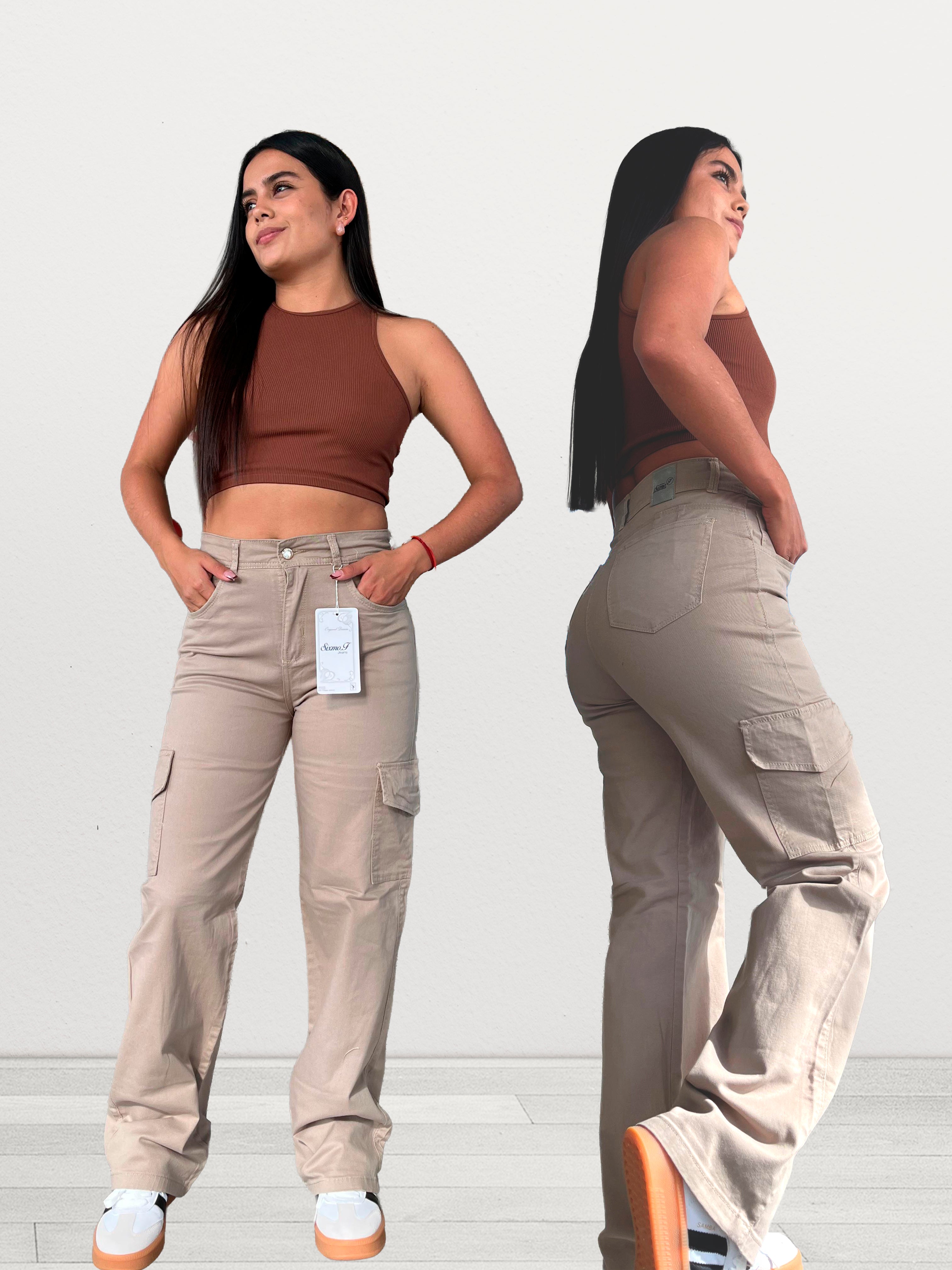 Jean Cargo dril Beige